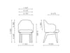 Flos Conference Chair with Wooden Legs Dimensions