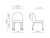 Flos Mobile Armless Chair with 4 Castors Dimensions