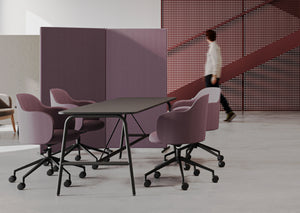 Flos Mobile Conference Chair with Rectangular Table in Meeting Room Setting