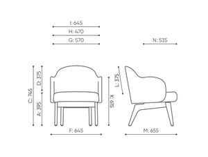 Flos Wooden Lounge Chair Dimensions
