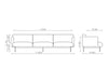 Fora Upholstered 3 Seater Modular Sofa Dimensions