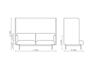 Fora Upholstered Acoustic Sofa Dimensions