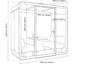 Four Acoustic Meeting Pod 7 Dimensions