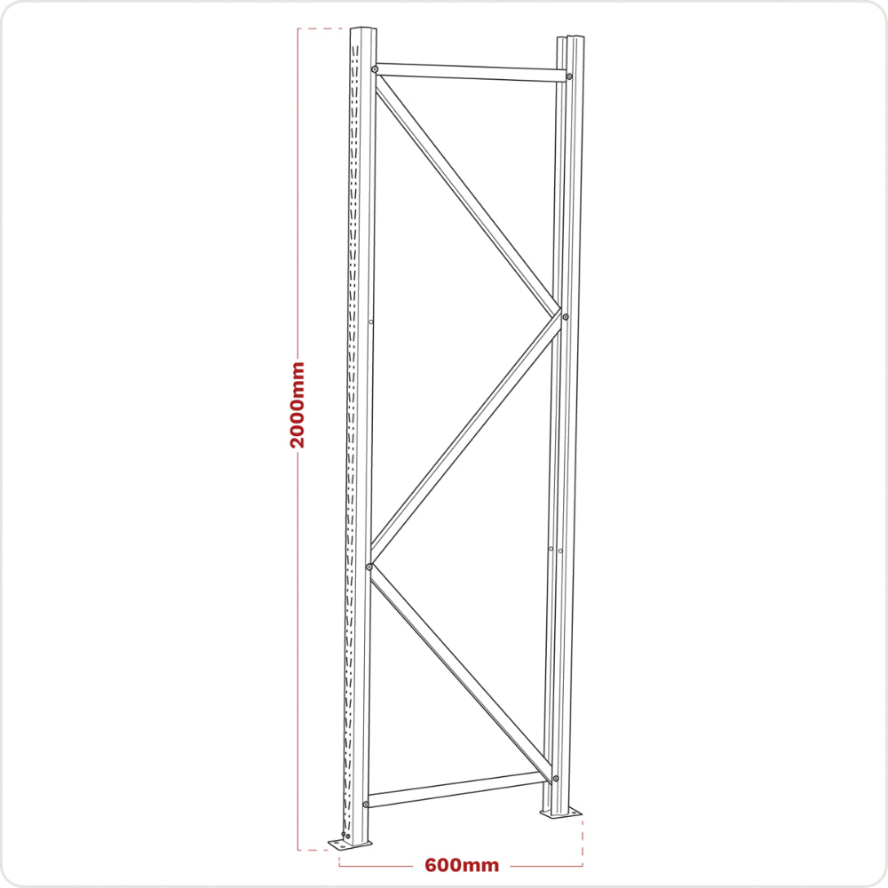 Frame One End 2000x600mm APR602 2