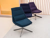 Frank Comfy Lounge Armchair Available In Blue Dark Blue And Purple Upholstery