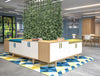 Frovi Jig Credenza Low High Storage Unit With White Doors Available With Blue And Yellow Half Seat Pads
