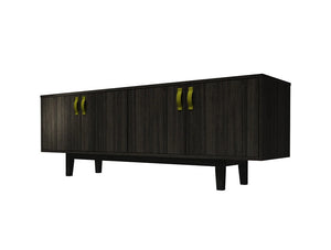 Frovi Jig Credenza Low Storage Unit Black Oak Finish