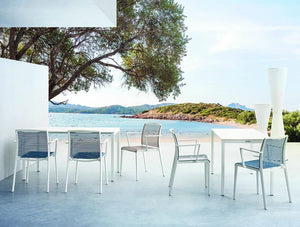 Gaber Avenica Stackable Outdoor Chair With White Frame Finish