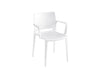 Gaber Bakhita Stackable Canteen Chair With Armrests In White