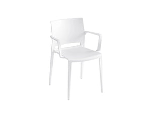 Gaber Bakhita Stackable Canteen Chair With Armrests In White