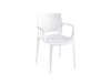 Gaber Bakhita Stackable Canteen Chair With Armrests In White