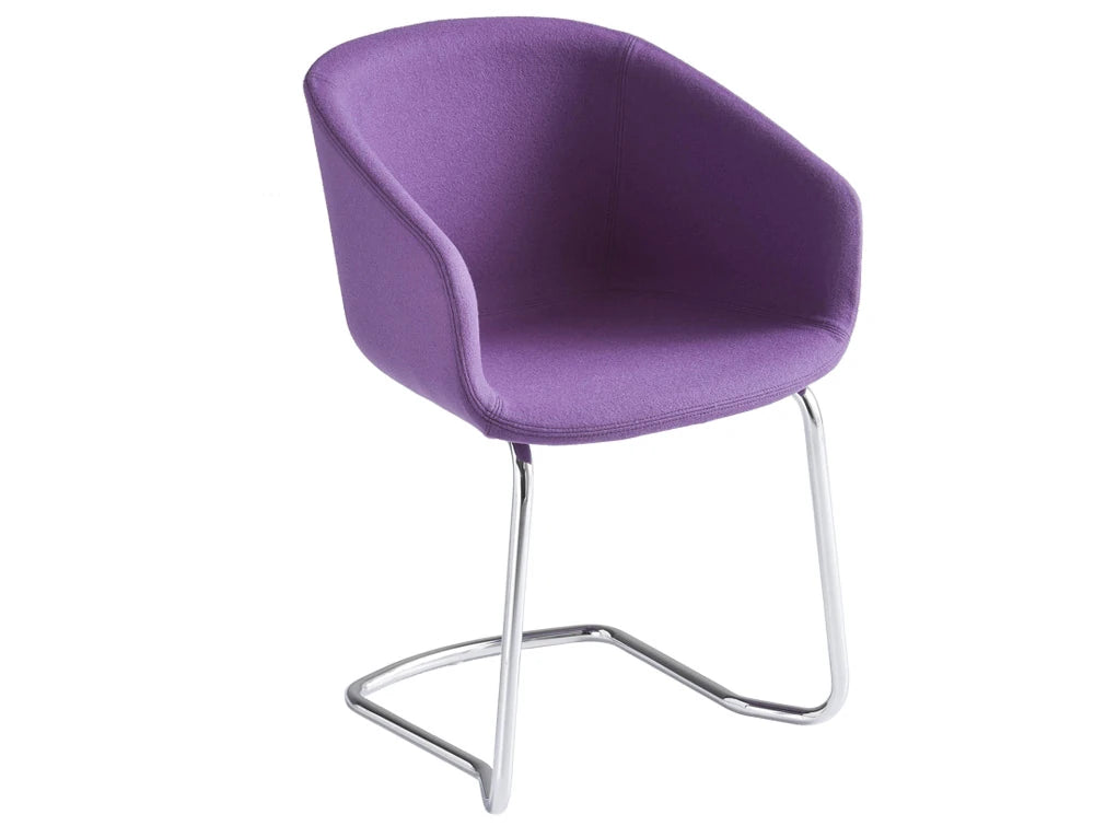 Gaber Basket Upholstered Armchair Ctl With Purple Upholstered Finissh And Chrome Legs