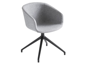 Gaber Basket Upholstered Armchair U With Black Four Star Legs And Grey Finish
