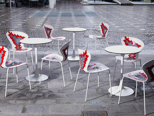 Gaber Big Bang Stackable Canteen Chair In Outdoor Cafe Area