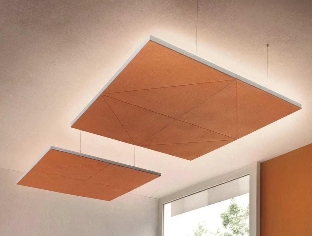 Gaber Diamante Acoustic Hanging Wall Panel In Golden Yellow With Led Lights
