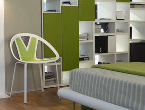 Gaber Extreme Stackable Canteen Chair Available In White And Green Two Tone Finish