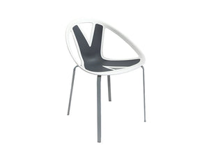 Gaber Extreme Stackable Canteen Chair In Grey With 4 Legged Metal Frame