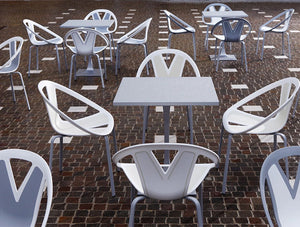 Gaber Extreme Stackable Canteen Chair In Outdoor Cafe Area
