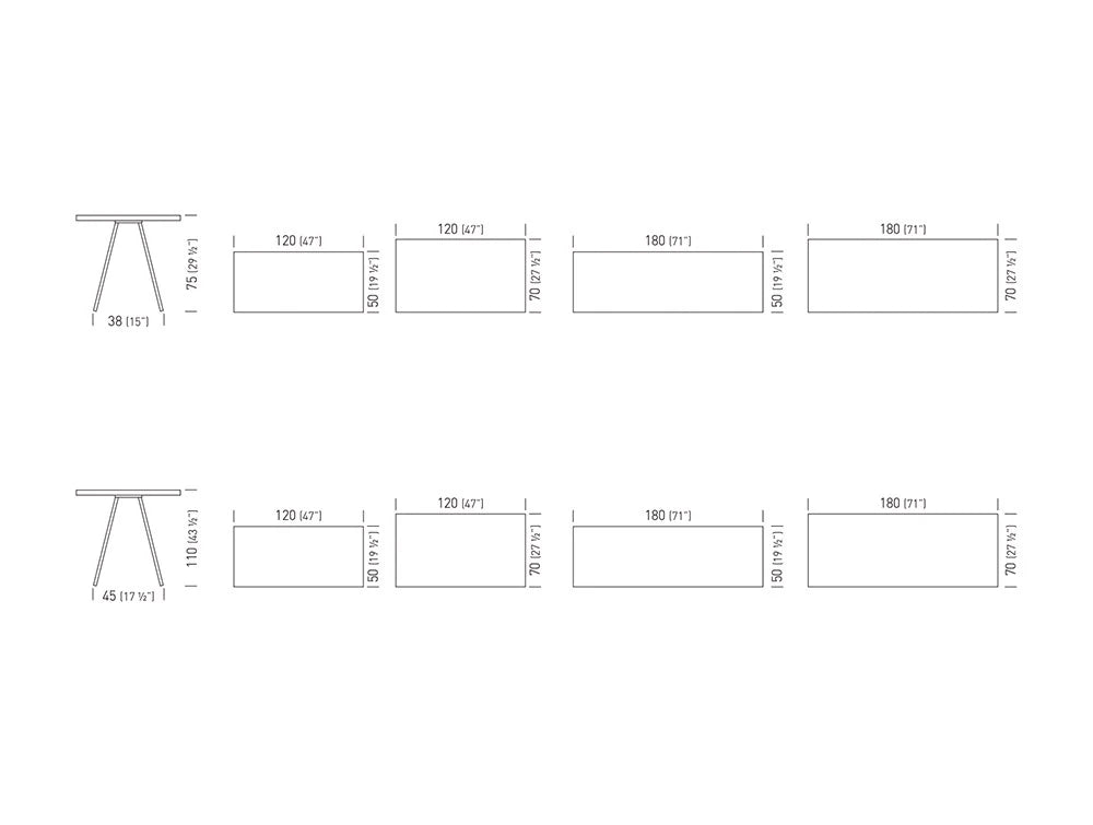 Gaber Format Canteen Table Size Chart