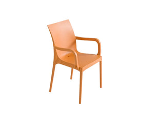 Gaber Iris Stacking Canteen Chair With Armrests In Orange