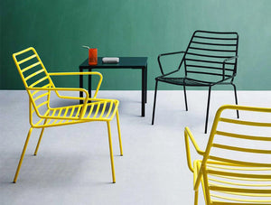 Gaber Link Lounge Chair Available In Yellow And Black Metal Finishes