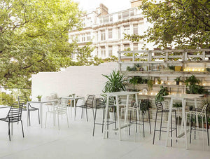 Gaber Link Stackable Outdoor Chair In Rooftop Cafe