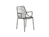 Gaber Link Stackable Outdoor Chair With Armrests In Black Metal Finish