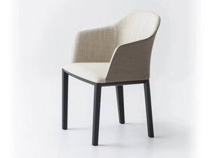 Gaber Manaa Upholstered Chair With White Inner Finish And Black Legs