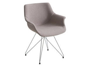 Gaber More Upholstered Armchair Tc Beige Finish With Chrome Legs