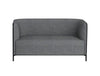 Gaber Place Upholstered 2 Seater Greay Sofa With Black Feet