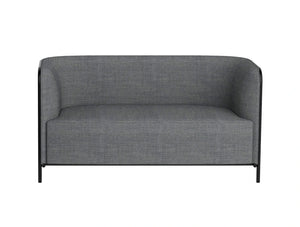 Gaber Place Upholstered 2 Seater Greay Sofa With Black Feet