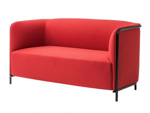Gaber Place Upholstered Sofa Woth Bright Red Finish And Black Tubulat Steel Frame