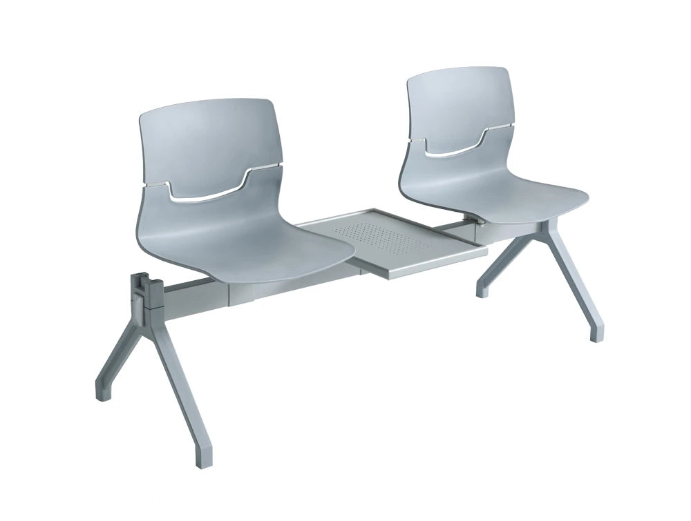 Gaber Slot Beam Seating With Grey Frame And Table