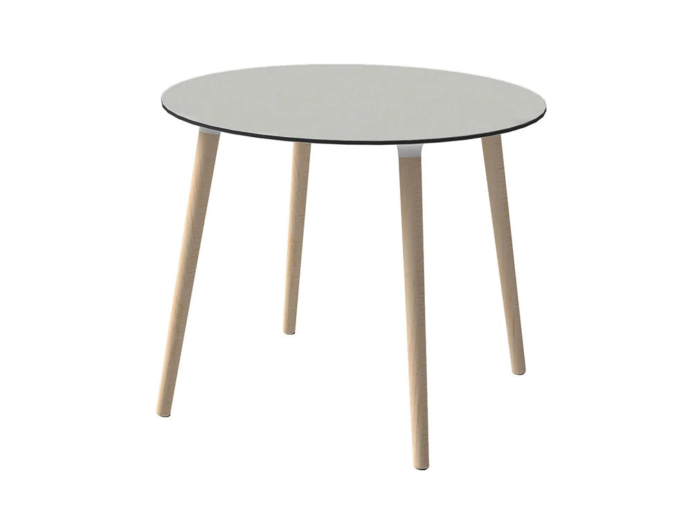 Gaber Stefano Table With Grey Tabletop And Natural Wood Finish Legs