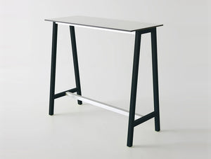 Gaber Step Canteen Table With White Tabletop And Black Frame
