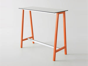 Gaber Step Canteen Table With White Tabletop And Orange Frame