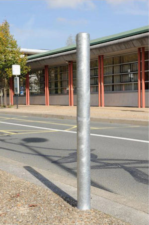 Galvanised Dome Top Steel Bollard 3 in Outdoor Setting