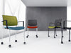 Gaya Mesh Conference Stackable Armchair with Chrome Legs and Castor Wheels