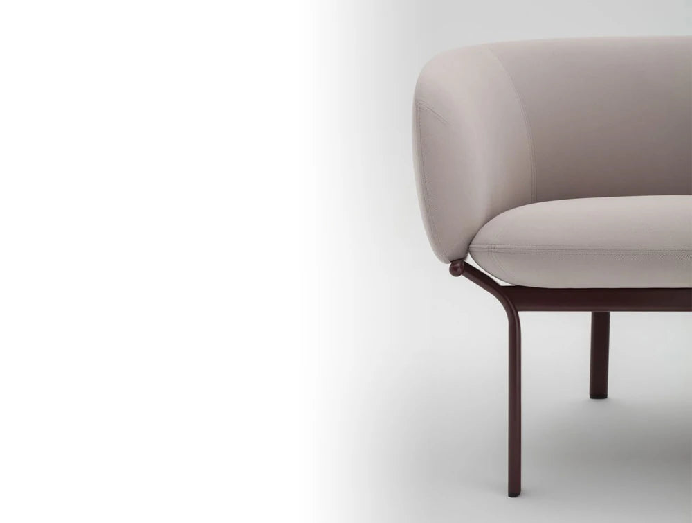 Grace 2 Seater Sofa On 4 Legged Base With White Finish And Dark Legs
