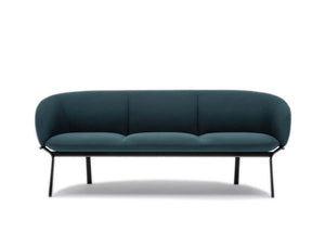 Grace 3 Seater Sofa On 4 Legged Base With Blue Finish And Deep Foamed Cushion