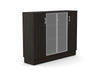 Grand Wooden Cabinet with Wood and Glass Doors in Harbour Oak Finish Featured