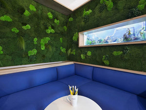 Green Mood Green Walls Forest In Nordic Food Office Seating Area Close View