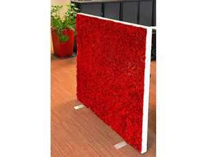 Green Mood Moss Acoustic Rectangular Free Standing Screen With Red Lichen Moss Filling