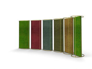 Green Mood Moss Acoustic Room Dividers With Brass Structure And Lichen Moss Filling In Six Colours