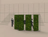 Green Mood Moss Acoustic Room Dividers With Matte White Structure And Ball Moss Filling Size Comparison