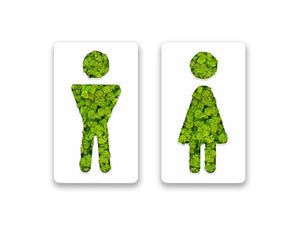 Green Mood Pictogram Male And Female Bathroom Signs With Border
