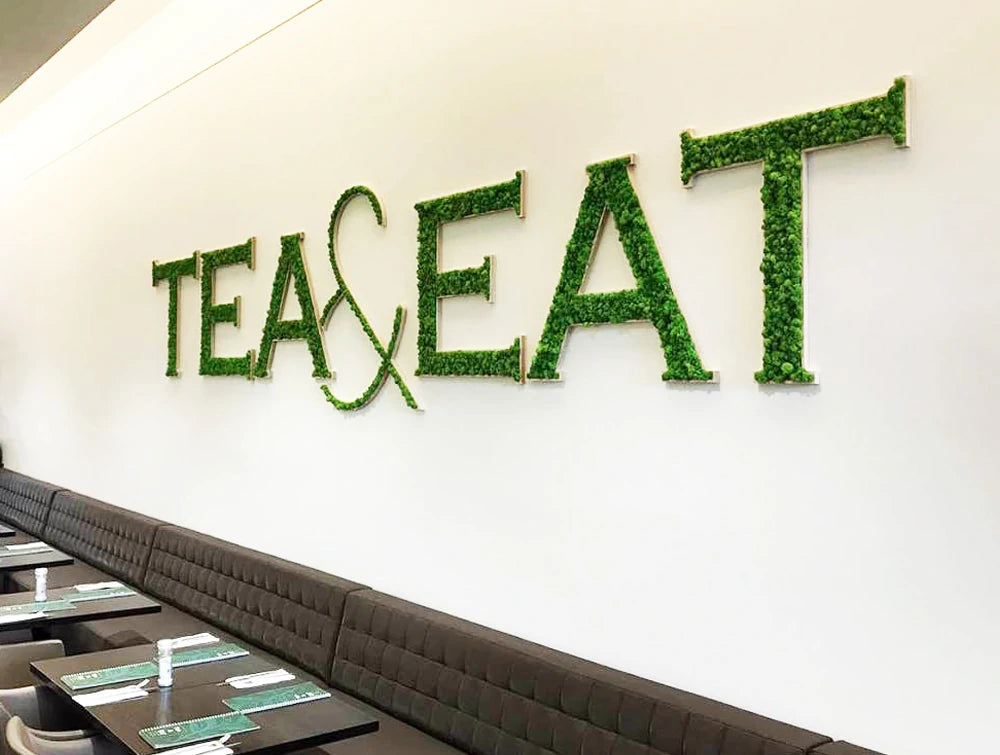 Green Moss Personalised Logo And Letterings Tea And Eat