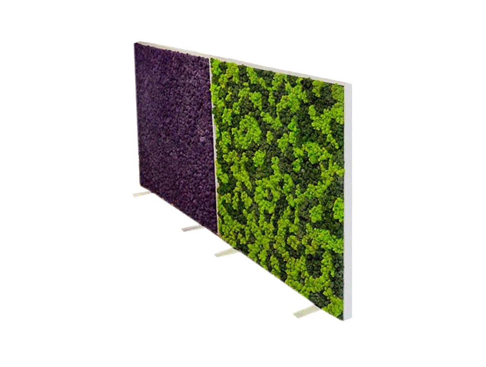 Greenmood Preserved Moss Acoustic Rectangle Screens With Purple And Green Lichen Moss Filling