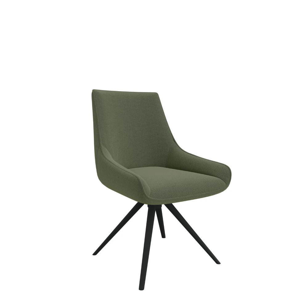 Guise Side Chair with 4-Star Base - Green/Black