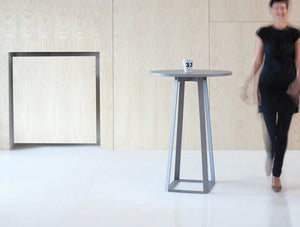 H2 Round Hightop Table in Grey Finish with White Cup in Breakout Setting 2